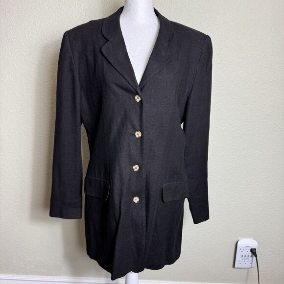 Dianne B  Women's Blazer Black Button Front‎ Lined Size M *READ - Picture 1 of 7